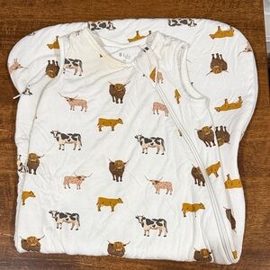 Kyte BABY Farm Animal Print Sleep Sack - White and Brown